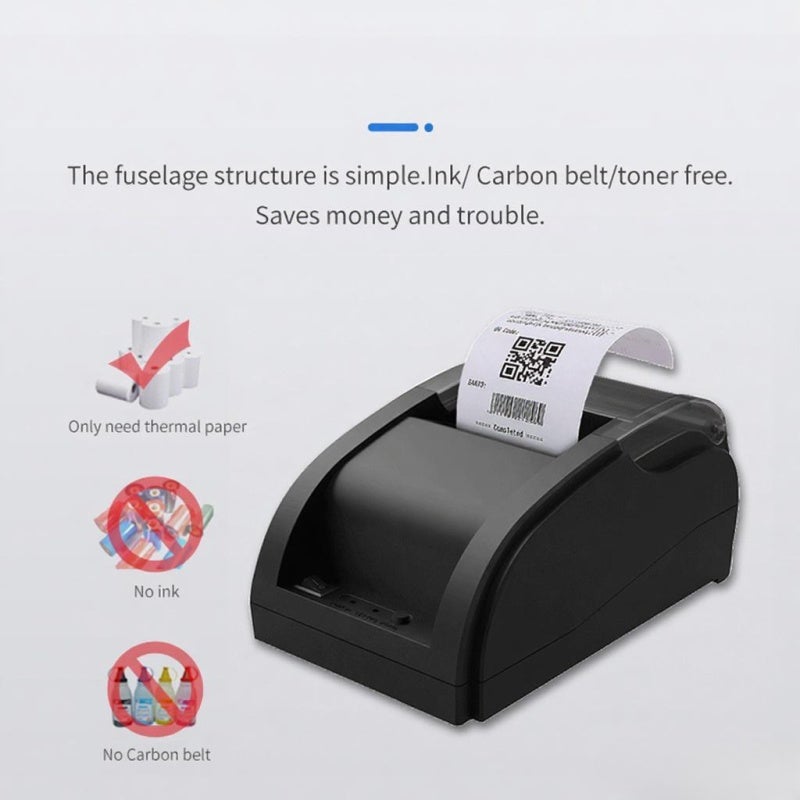Bisofice Desktop Thermal Printer 57mm Paper Width 90mm/s - USB Connection Receipt Printer for Logistic Restaurant Catering - Image 5