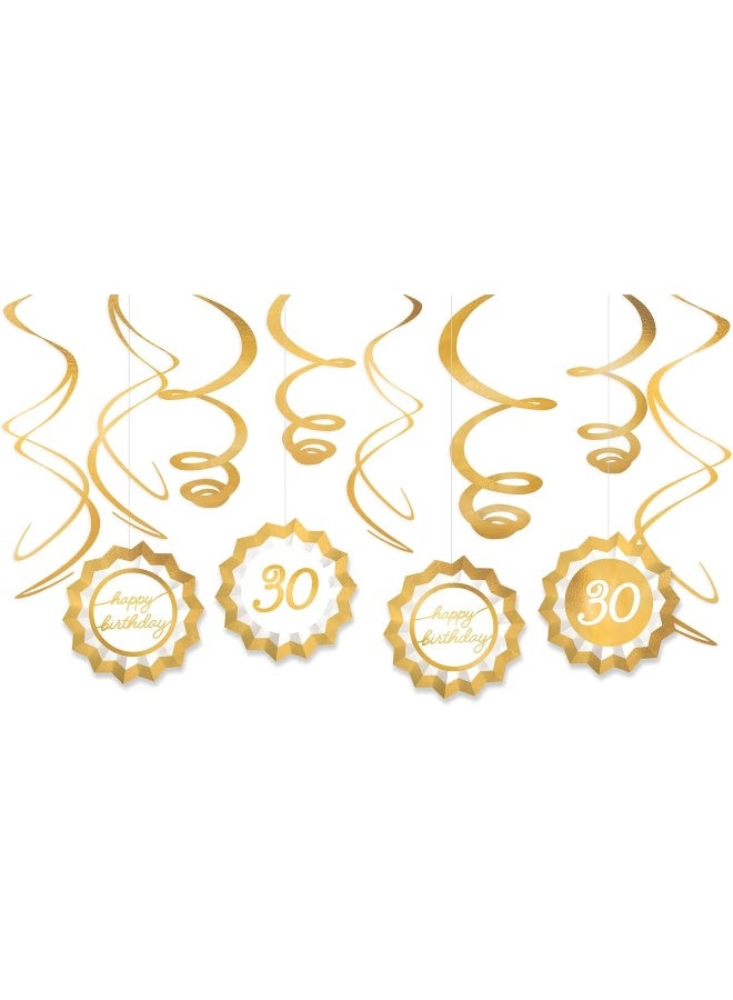 Amscan 30th Golden Age Birthday Fan & Swirl Decorating Kit