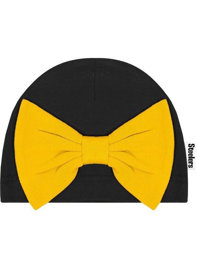 Gerber NFL Pittsburgh Steelers 3 Pack Bodysuit Footed Pant and Cap Registry Gift Set, black/white Pittsburgh Steelers, 0-3M - Image 3