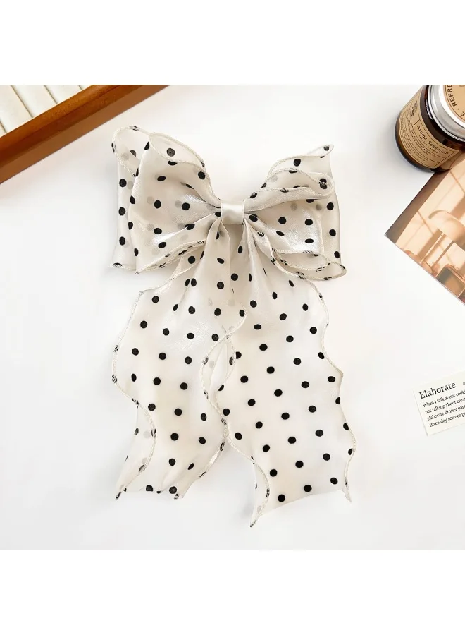 Sosha Elegance Darcy Organza Polka Dot Hair Bow