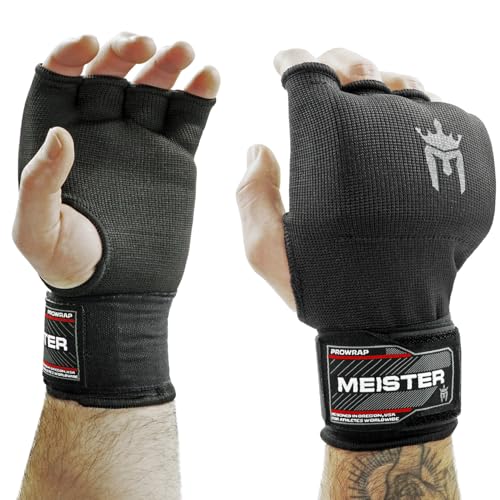 Meister Padded ProWraps Inner Hand Wrap Gloves Pair Black SmallMedium - Image 1