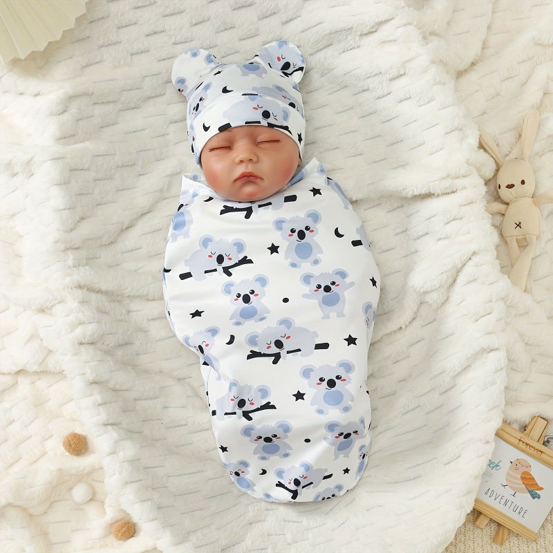 Cloud Deer Newborn Hat Set For 1-3 Months Sleep Aid Startle Reflex Prevention - Image 5