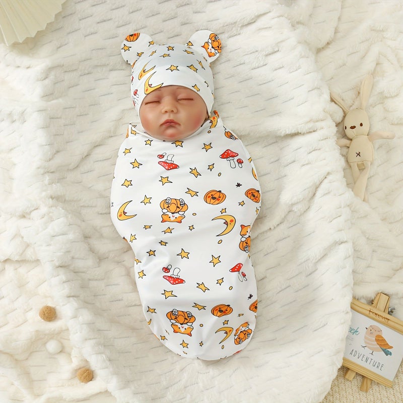 Cloud Deer Newborn Hat Set For 1-3 Months Sleep Aid Startle Reflex Prevention - Image 2