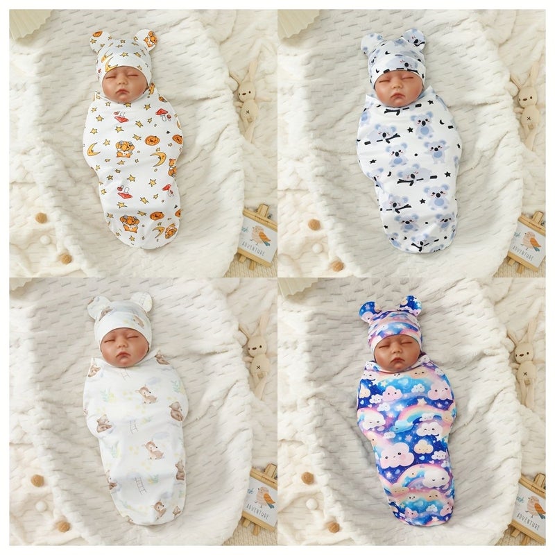 Cloud Deer Newborn Hat Set For 1-3 Months Sleep Aid Startle Reflex Prevention - Image 1