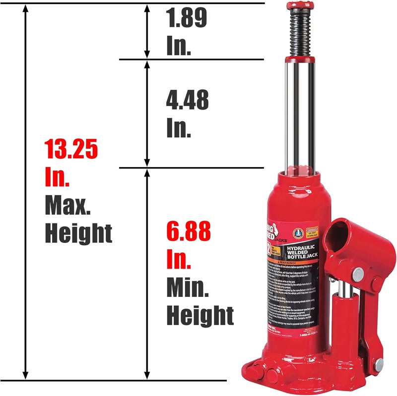 BIG RED جاك هيدروليكي كبير أحمر T90203B، سعة 2 طن - Image 2