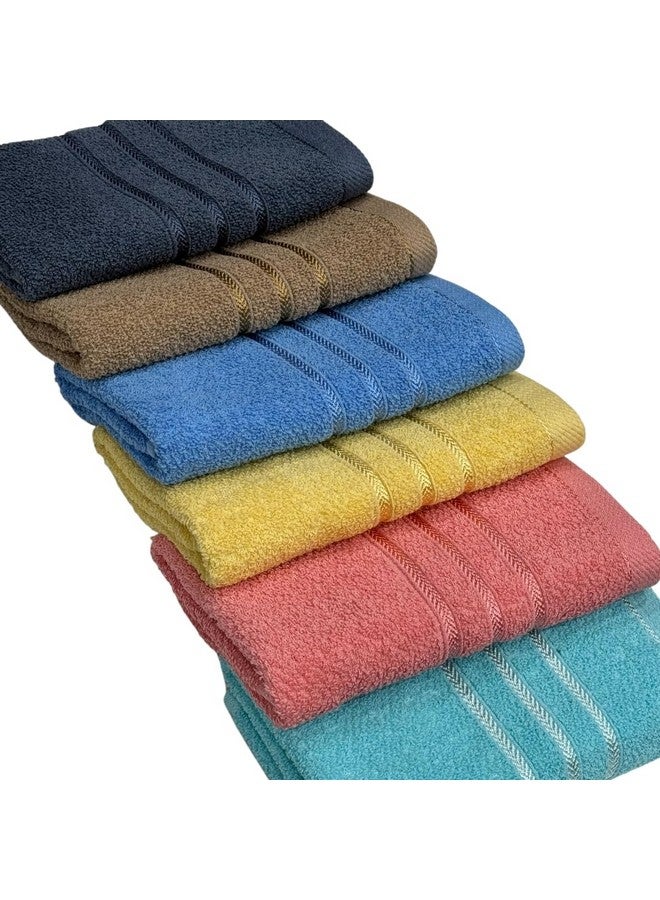 STAMIO Cotton 400 GSM Plain Hand Towel Set of 6, 14 X 21 Inch for Men, Women, Home Use, Gym, Wash Basin | Soft, Absorbent, Quick Dry, Small Size Towels, Travel Friendly | Multicolored - Image 4