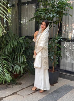 Super Asian Eid special sequence embroidery on silk fabric top and palazzo with dupatta  - Image 2