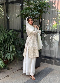 Super Asian Eid special sequence embroidery on silk fabric top and palazzo with dupatta  - Image 4