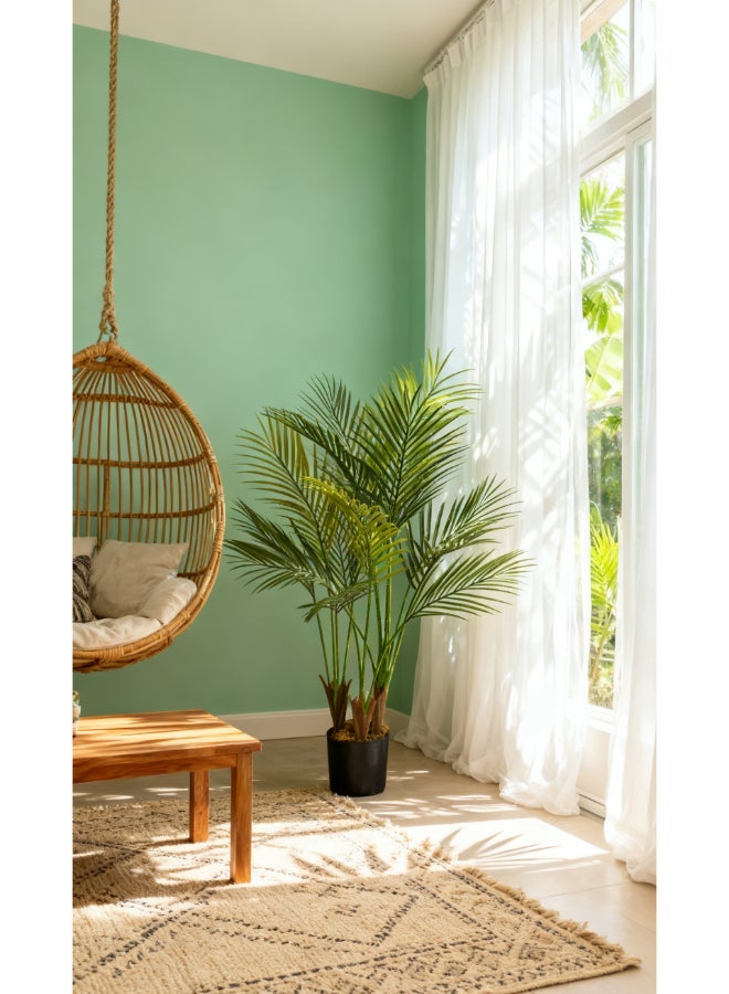 Noon East Palm 100cm (3.2 ft) Tall Artificial Tree with Pot | Floor Plant with Lifelike Design & Texture - Green | Decorative Natural Texture Tree for Home, Living Room, Study & Office spaces - Image 3