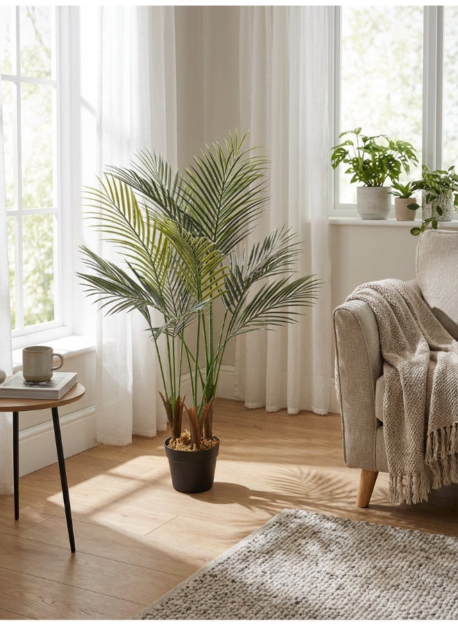 Noon East Palm 100cm (3.2 ft) Tall Artificial Tree with Pot | Floor Plant with Lifelike Design & Texture - Green | Decorative Natural Texture Tree for Home, Living Room, Study & Office spaces - Image 2