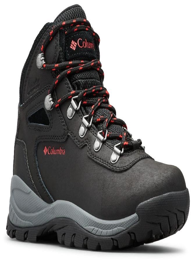 Columbia Womens Newton Ridge Plus Waterproof Hiking Boot, Black/Poppy Red, 8 Us  - Image 2