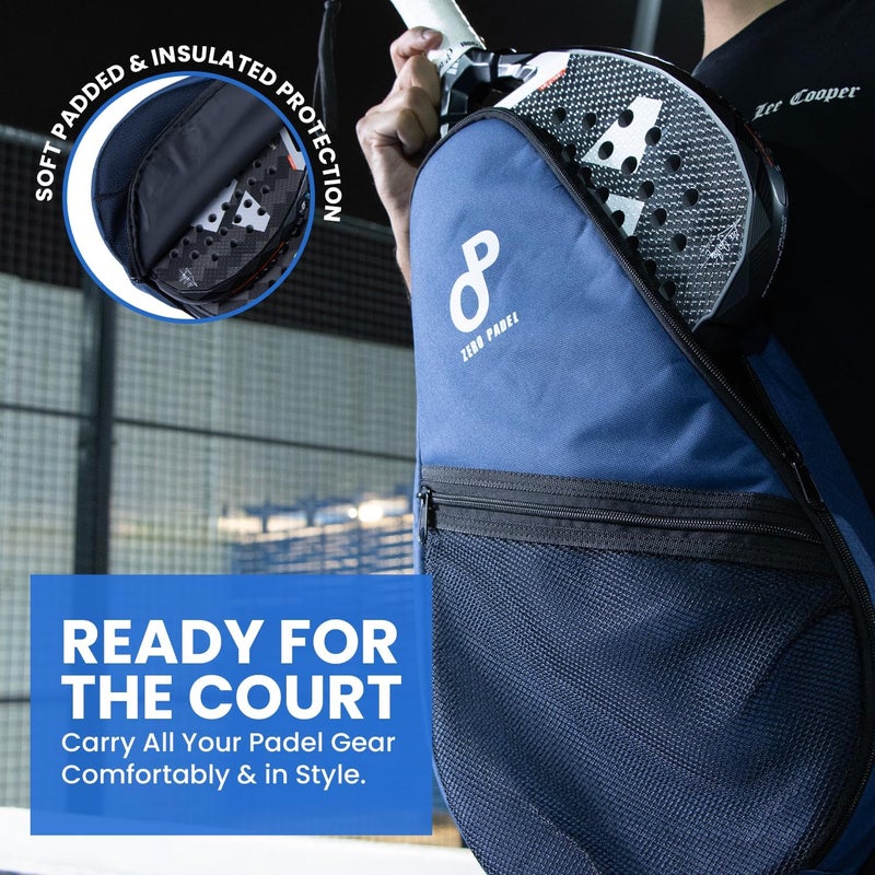 Zero Padel Racket Bag – Sling Backpack for 2 Padel Rackets, Balls & Accessories - Image 3