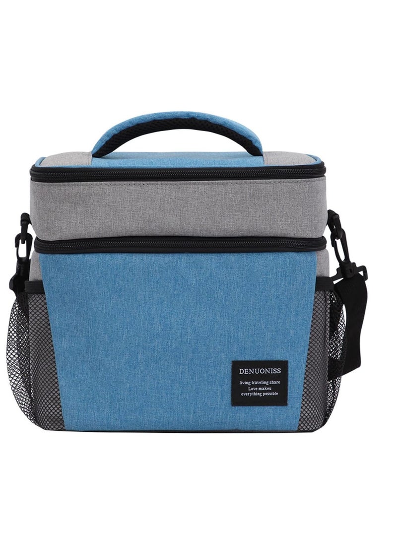 GGEROU - Insulated Lunch Bag with Adjustable Shoulder Strap,8L Dual Zippers Wide Open Lunch Tote Bag - Image 1
