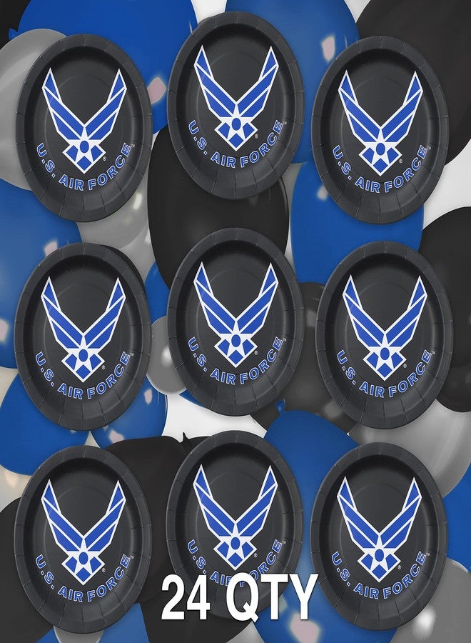 Havercamp U.S. Air Force Party Plates (24-pack)! includes 24 Lg. 9” Round Dinner Plates in Official Licensed Air Force Logo - Image 2