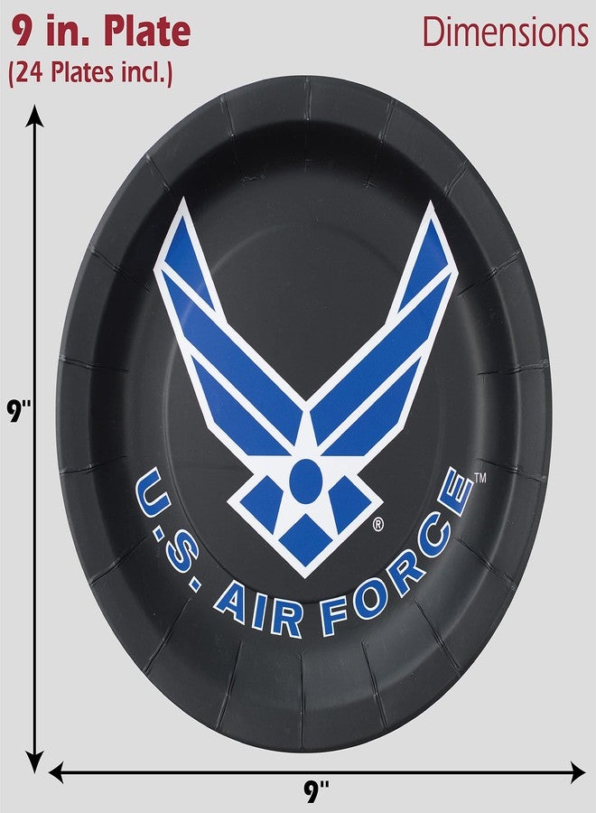 Havercamp U.S. Air Force Party Plates (24-pack)! includes 24 Lg. 9” Round Dinner Plates in Official Licensed Air Force Logo - Image 3