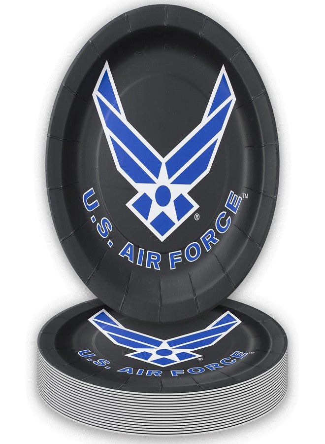Havercamp U.S. Air Force Party Plates (24-pack)! includes 24 Lg. 9” Round Dinner Plates in Official Licensed Air Force Logo - Image 1