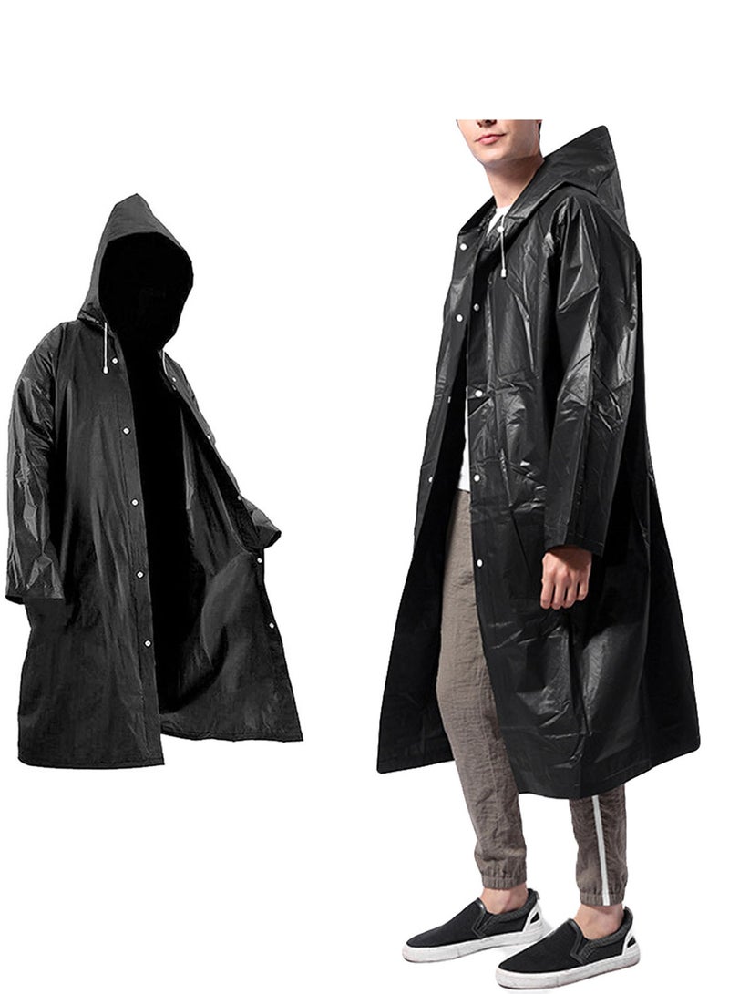 Generic Portable Reusable Waterproof Rain Poncho with Hood and Sleeves Raincoat EVA Rainwear  - Image 1