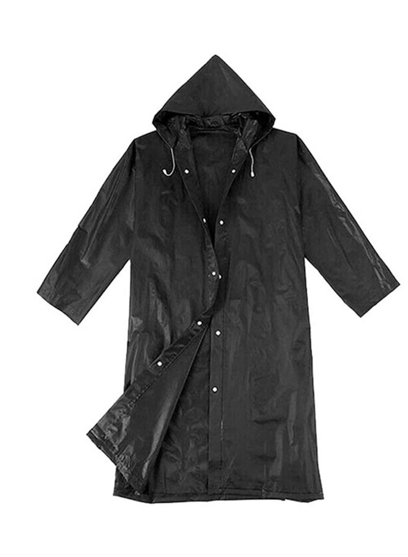 Generic Portable Reusable Waterproof Rain Poncho with Hood and Sleeves Raincoat EVA Rainwear  - Image 2
