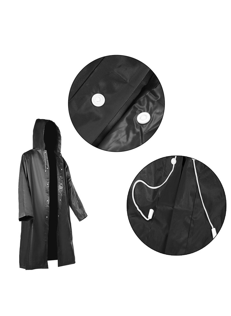 Generic Portable Reusable Waterproof Rain Poncho with Hood and Sleeves Raincoat EVA Rainwear  - Image 5
