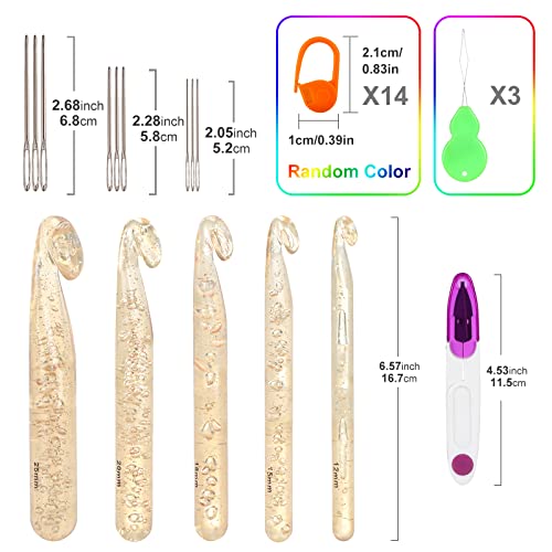 Vodiye 12 Sizes Crochet Hooks 2.0–8.0mm, Ergonomic Crochet Hook Set, Crochet Needles for Beginners, DIY Projects and Craft Lovers - Image 3