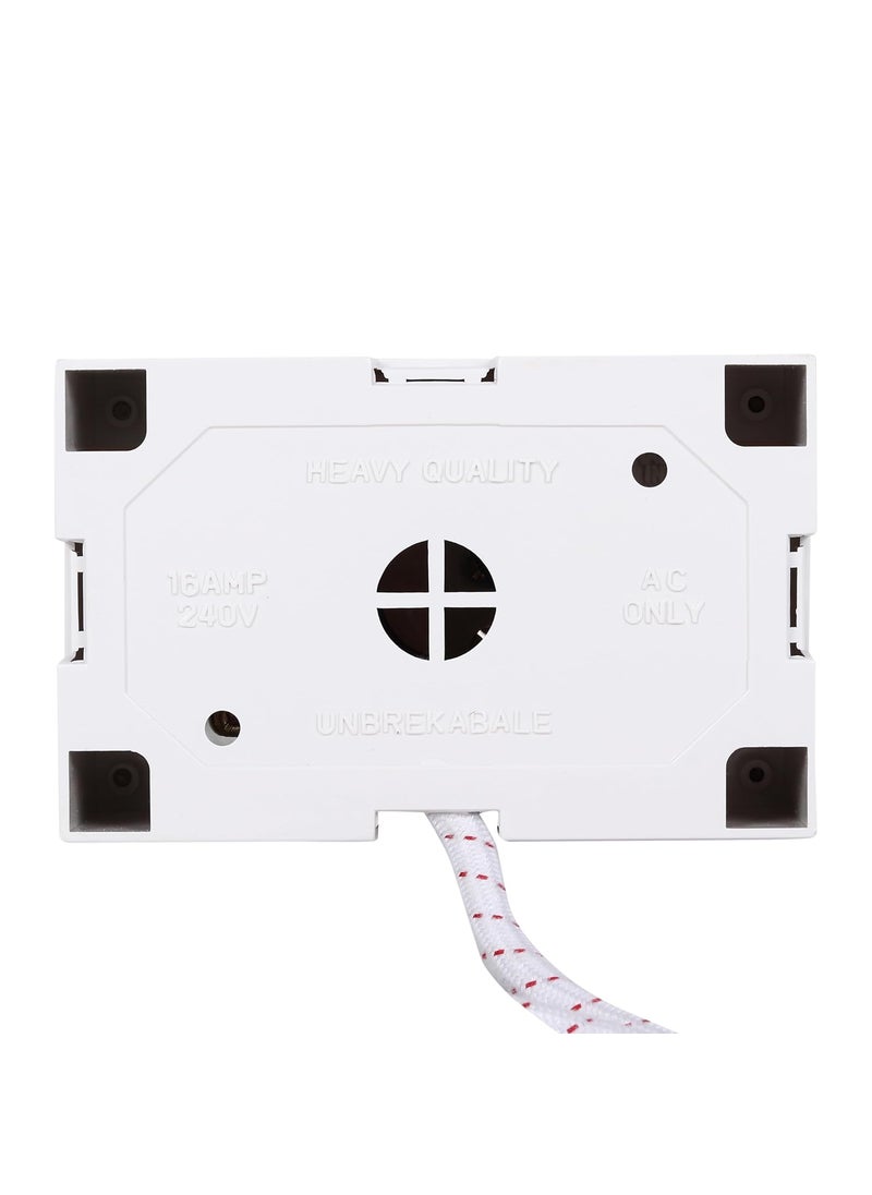 Mica MICA Extension Cord Switch Socket Combined Box 16 AMP with Indicator Cotton Wrapped 3 Core Copper Wire 5 Meter Qty 2 White  - Image 5