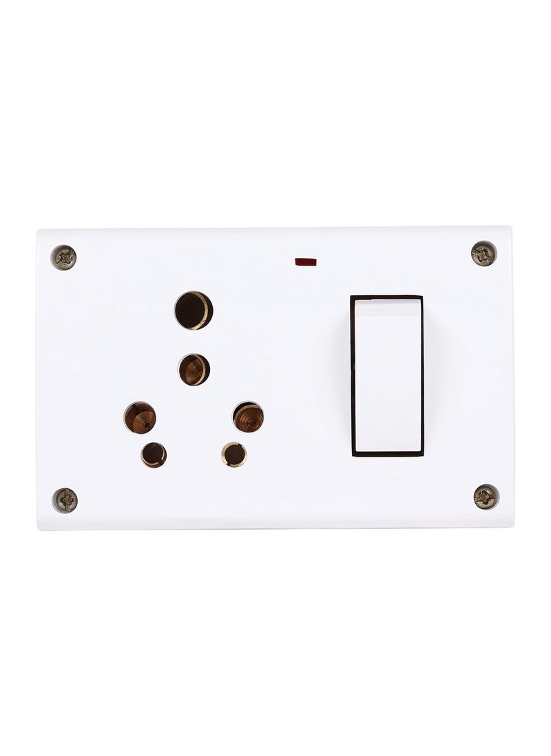 Mica MICA Extension Cord Switch Socket Combined Box 16 AMP with Indicator Cotton Wrapped 3 Core Copper Wire 5 Meter Qty 2 White  - Image 3