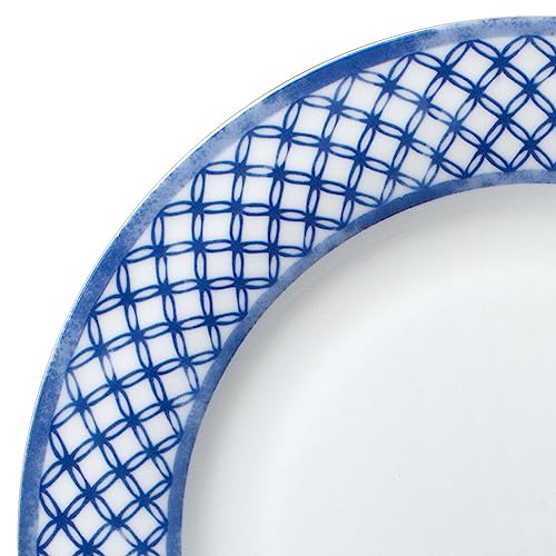 Mikasa Kiley Bone China Lightweight Chip Resistant 16 Piece Dinnerware Set, Service for 4,Blue and White - Image 3