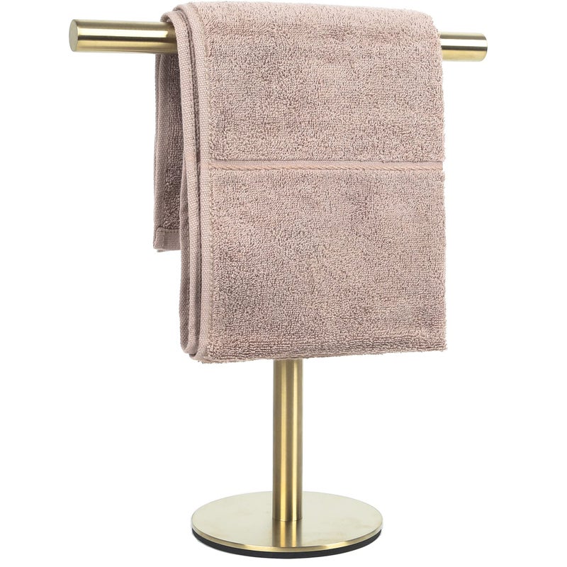 bluebyrne Bathroom Hand Towel Holder StandTShape Hand Towel Holder Stand SUS304 Stainless Steel for BathroomKitchen or Vanity Countertop 