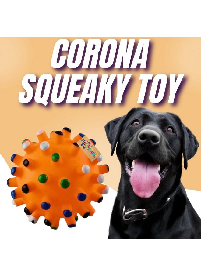 Western Era Corona Spikey Ball Squeaky Toy -Interactive Plush Toy, Unleash Fun In Your Furry Friend, Buddy For Dogs & Cats, Perfect For Playtime, Chew Time, Long-Lasting For Your Beloved Pet  - Image 2