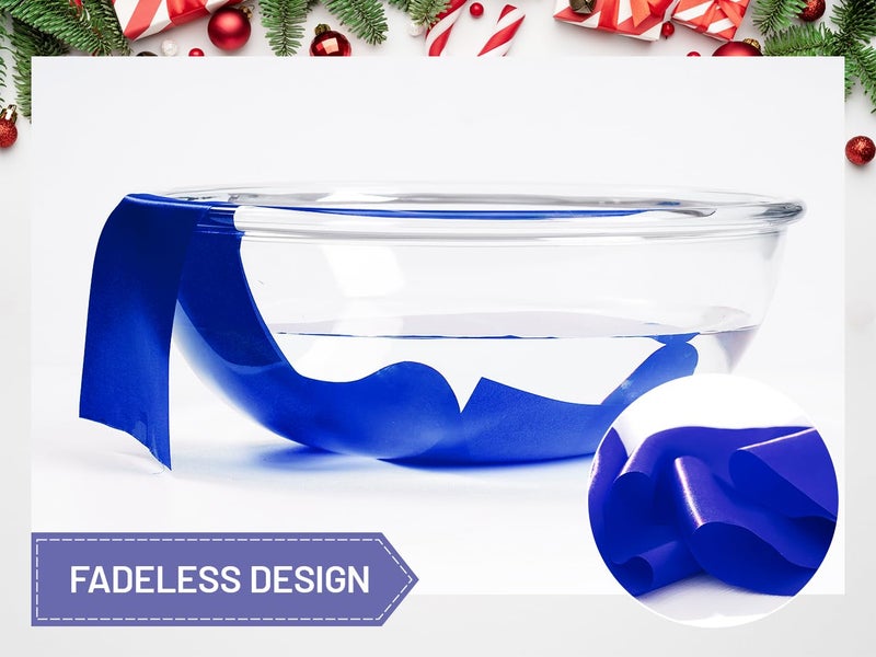 FAKILO Blue Satin Ribbon 4 Inch x 22 yd Wide for Grand Opening Business Cuttings Ceremony Bow Christmas Festival Decor - Image 4