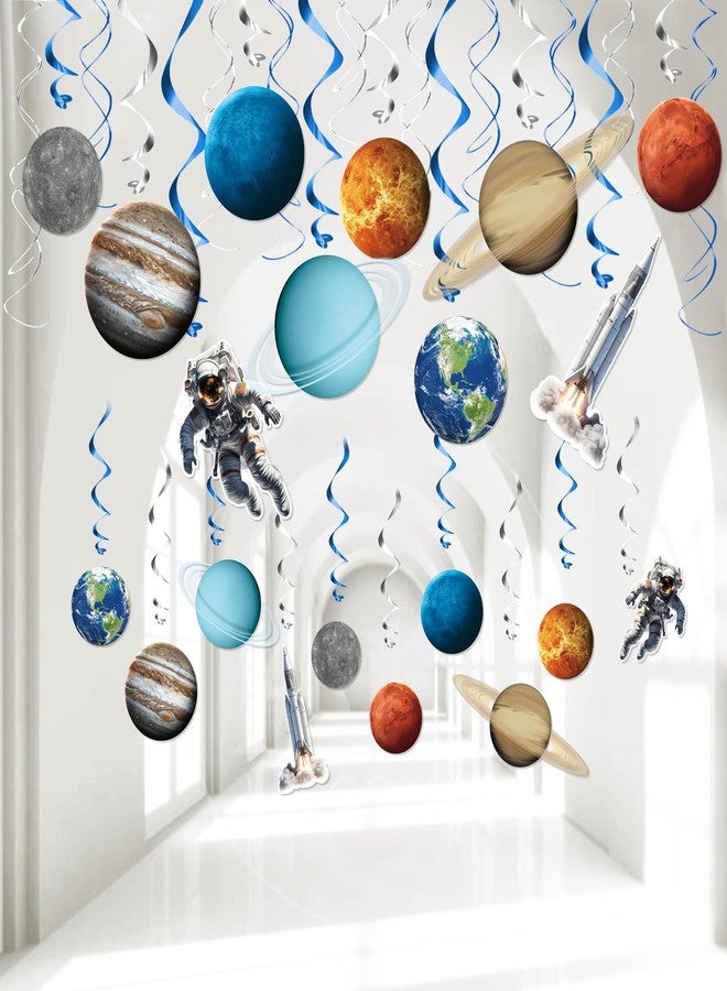 WEEPA 30 Pcs Space Party Decorations Space Hanging Swirl Hanging Planets Decorations for Space Birthday Decorations - Image 1