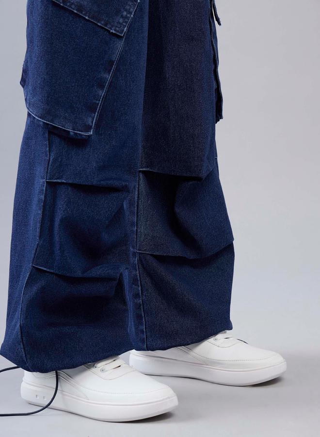 نو- ڤو جينز كارجو بخصر مطاطي وحافة بأربطة - Image 5