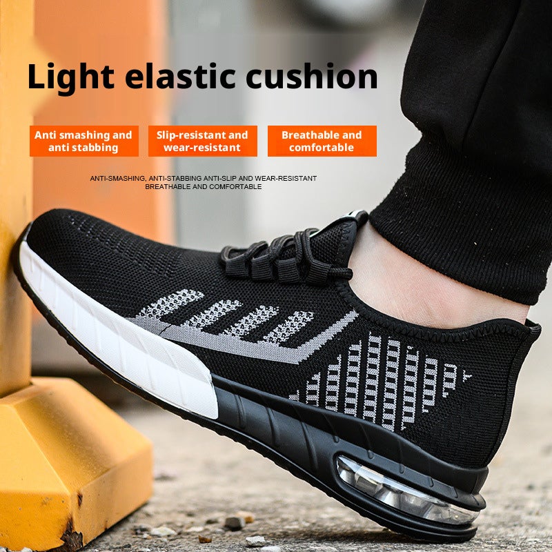 Low Top Safety Work Shoes For Men Lace Up Shock Absorbing Anti Slip Wear Resistant Industrial Protective Footwear With Steel Toe Cap - Image 4
