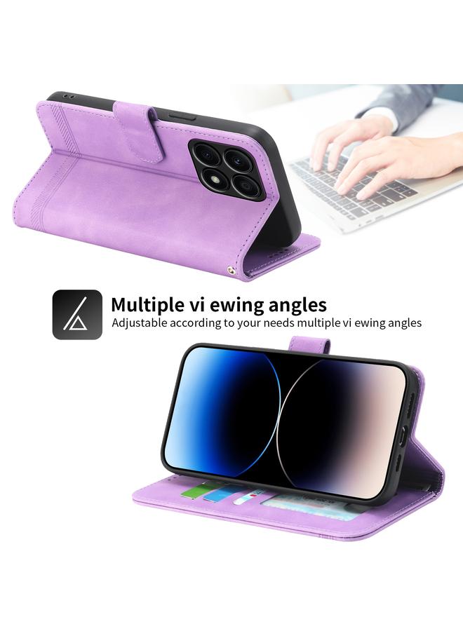 جرين تايجر جراب لهاتف Honor X8a 4G Dierfeng Dream Line مصنوع من جلد البولي يوريثان الهجين - Image 4