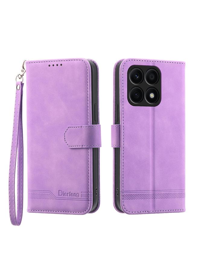 جرين تايجر جراب لهاتف Honor X8a 4G Dierfeng Dream Line مصنوع من جلد البولي يوريثان الهجين - Image 1