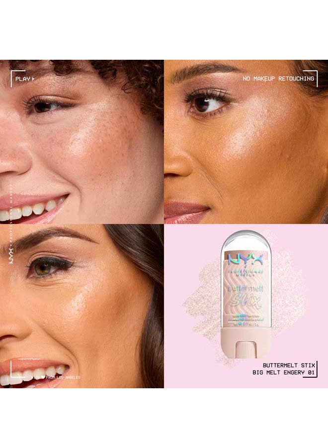 NYX PROFESSIONAL MAKEUP Buttermelt Stix, Glow Boosting Stix, up to 8 HR wear, Big Melt Energy - Image 3