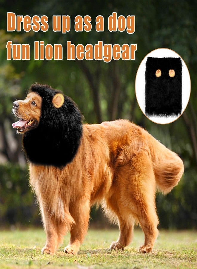 Kreyfer Dog Lion Mane Costume - Realistic Mane with Ears for Medium to Large Sized Dogs, Pet Halloween Costumes Birthday Party Cosplay Apparel - Image 5