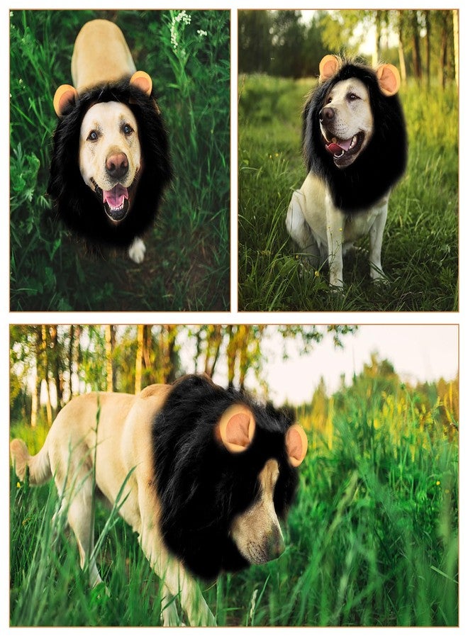 Kreyfer Dog Lion Mane Costume - Realistic Mane with Ears for Medium to Large Sized Dogs, Pet Halloween Costumes Birthday Party Cosplay Apparel - Image 4