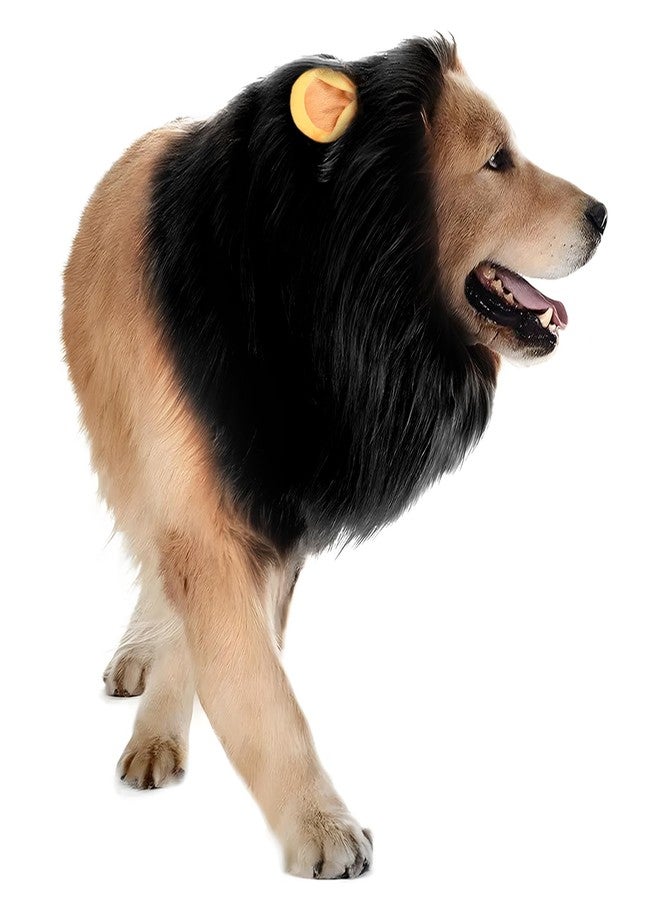 Kreyfer Dog Lion Mane Costume - Realistic Mane with Ears for Medium to Large Sized Dogs, Pet Halloween Costumes Birthday Party Cosplay Apparel - Image 1