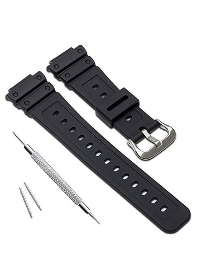 حزام بديل من البولي يوريثان لساعات كاسيو جي شوك DW-5900/DW-6900/DW-5600E/GW-M5610 والمزيد – حزام ساعة متين للرجال