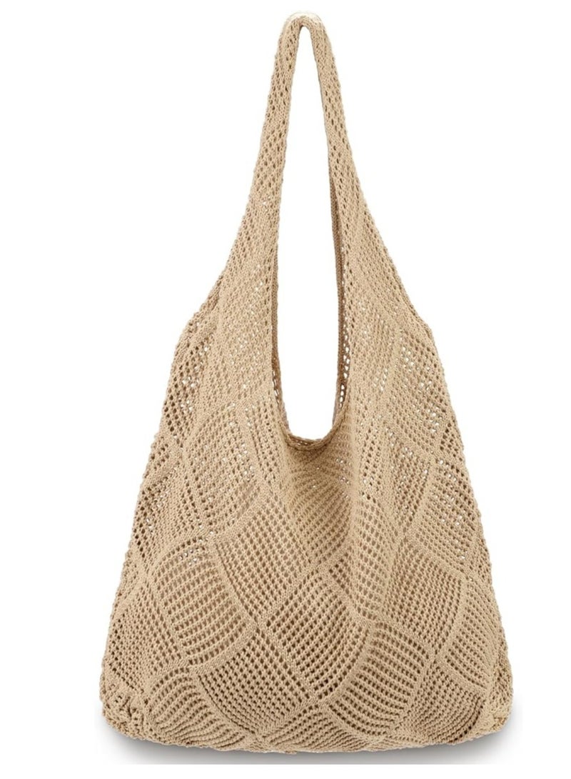 SYOSI Crochet Bags for Women Summer Beach Tote Bag Aesthetic Tote Bag Hippie Bag Knit Bag - Image 1