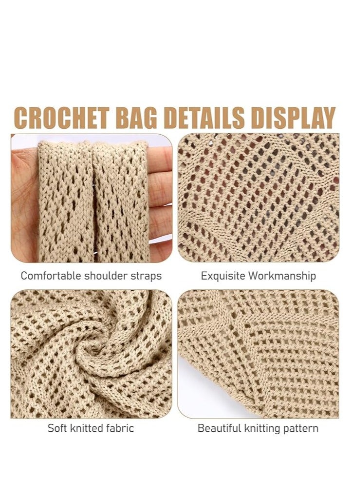 SYOSI Crochet Bags for Women Summer Beach Tote Bag Aesthetic Tote Bag Hippie Bag Knit Bag - Image 4