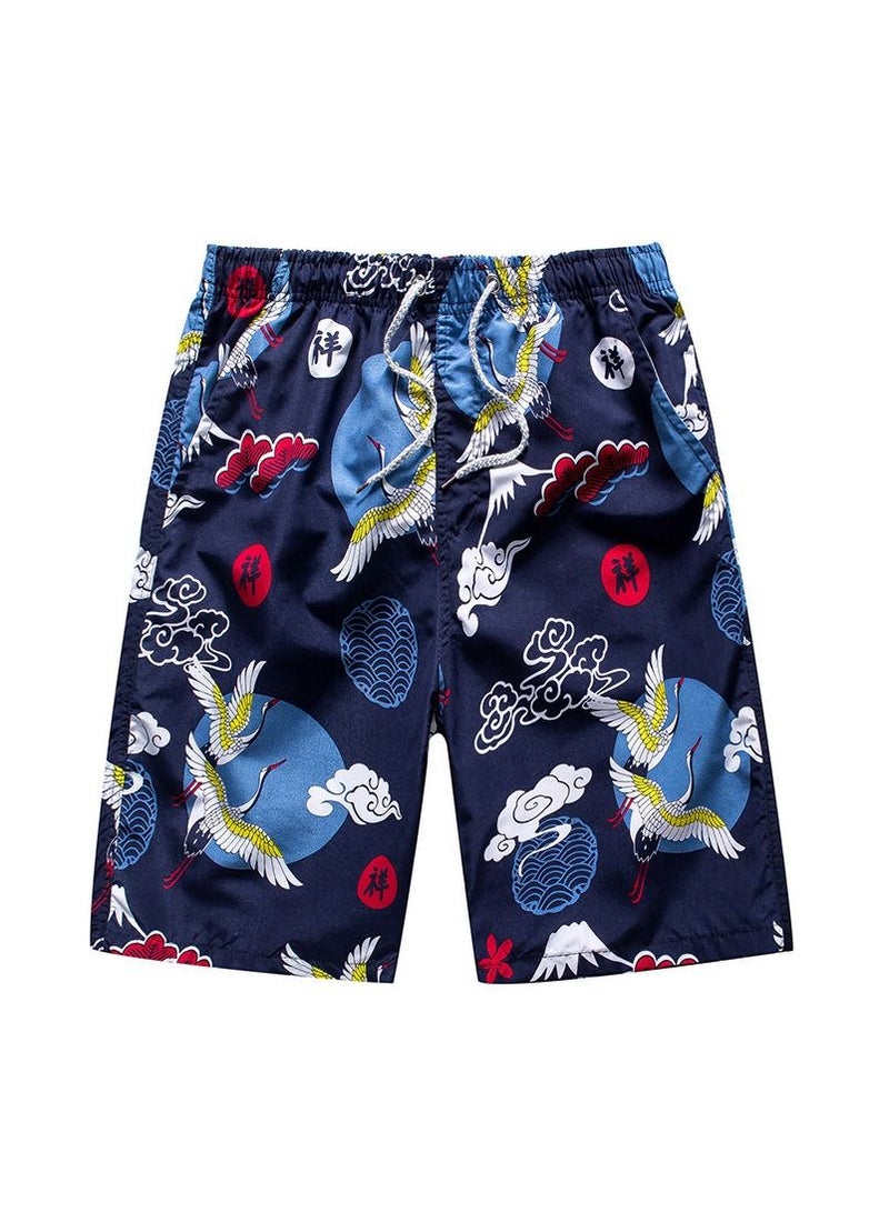 1-Piece Men Swim Beach Shorts Quick Dry Swimming Trunks Drawstring Surfing Board Shorts Loose Boxers Short Pants  - Image 1