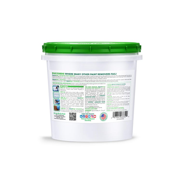 Dumond Smart Strip Advanced Paint Remover, For Removal of Acrylic, Latex, Oil & Water-Based Coatings, Non-Caustic Formula, Indoor/Outdoor, Contractor & DIY Friendly, 1 Quart - Image 2