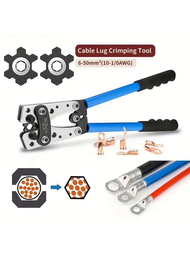 أداة تجعيد كابل البطارية HX-50B لمقاسات 6-50 مم²، مناسب للأسلاك الثقيلة من AWG 10-1/0. - Image 1