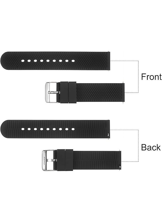20mm Silicone watch strap: Compatible w/ Samsung Watch 7/6/5/4 (40mm, 44mm), Galaxy Watch 6 Classic 43mm, Huawei GT3 - Sport Wristband， Quick disassembly, no Tools Required(Black) - Image 5