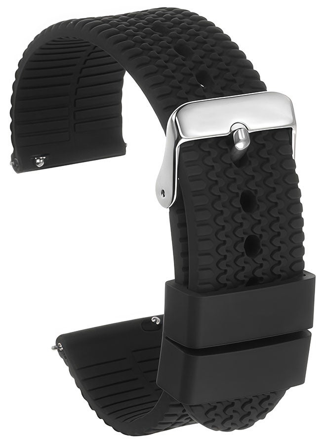 20mm Silicone watch strap: Compatible w/ Samsung Watch 7/6/5/4 (40mm, 44mm), Galaxy Watch 6 Classic 43mm, Huawei GT3 - Sport Wristband， Quick disassembly, no Tools Required(Black) - Image 2