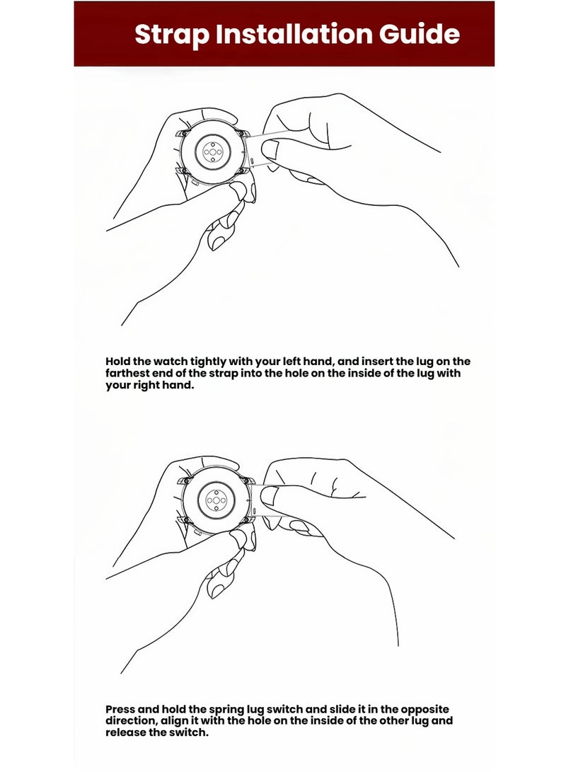 20mm Silicone watch strap: Compatible w/ Samsung Watch 7/6/5/4 (40mm, 44mm), Galaxy Watch 6 Classic 43mm, Huawei GT3 - Sport Wristband， Quick disassembly, no Tools Required(Black) - Image 4