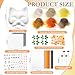 Seenelling 31 Pcs DIY Therian Mask Kit Blank Cat Mask Material Kit Accessories Set for Therian Gear Stuff Orange - Image 4