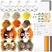Seenelling 31 Pcs DIY Therian Mask Kit Blank Cat Mask Material Kit Accessories Set for Therian Gear Stuff Orange - Image 3